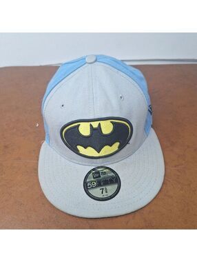 New Era 59FIFTY Batman DC Comics Fitted Baseball Cap Size 7 3/8 Blue Gray